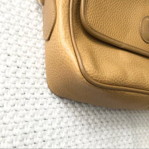 Mark Cross Vintage Tan Leather Rectangular Front Flap Top Zipper Crossbody Bag - Picture 4 of 14